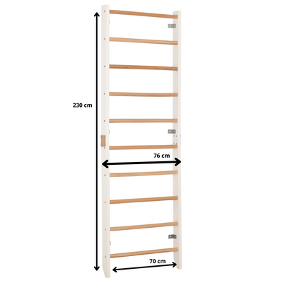 Sprossenwand für Zuhause Kombi 1 weiß – weitere Produktansicht 2 – RINAGYM