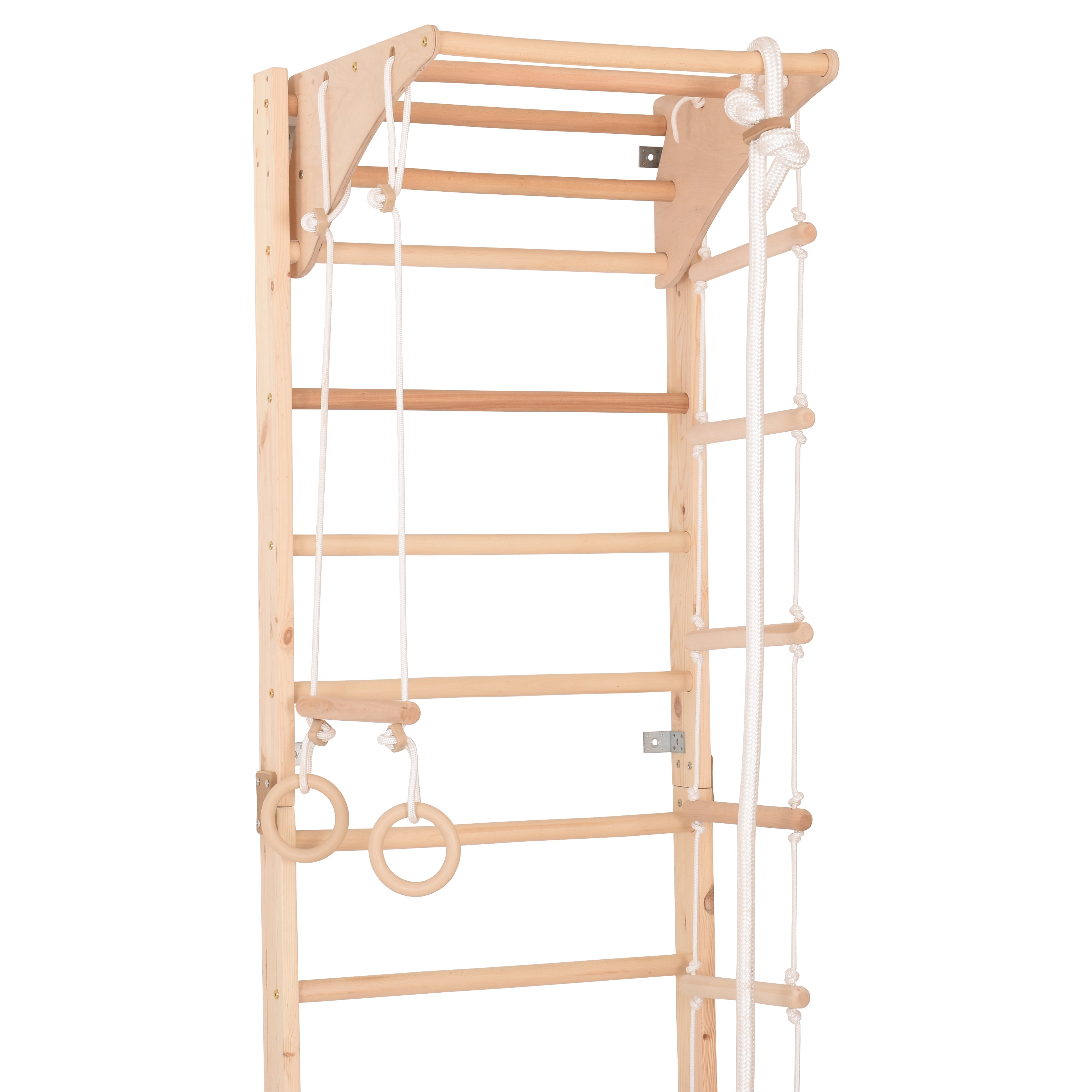 Sprossenwand Kombi 3 aus Holz mit Rutschbrett – weitere Produktansicht 9 – RINAGYM