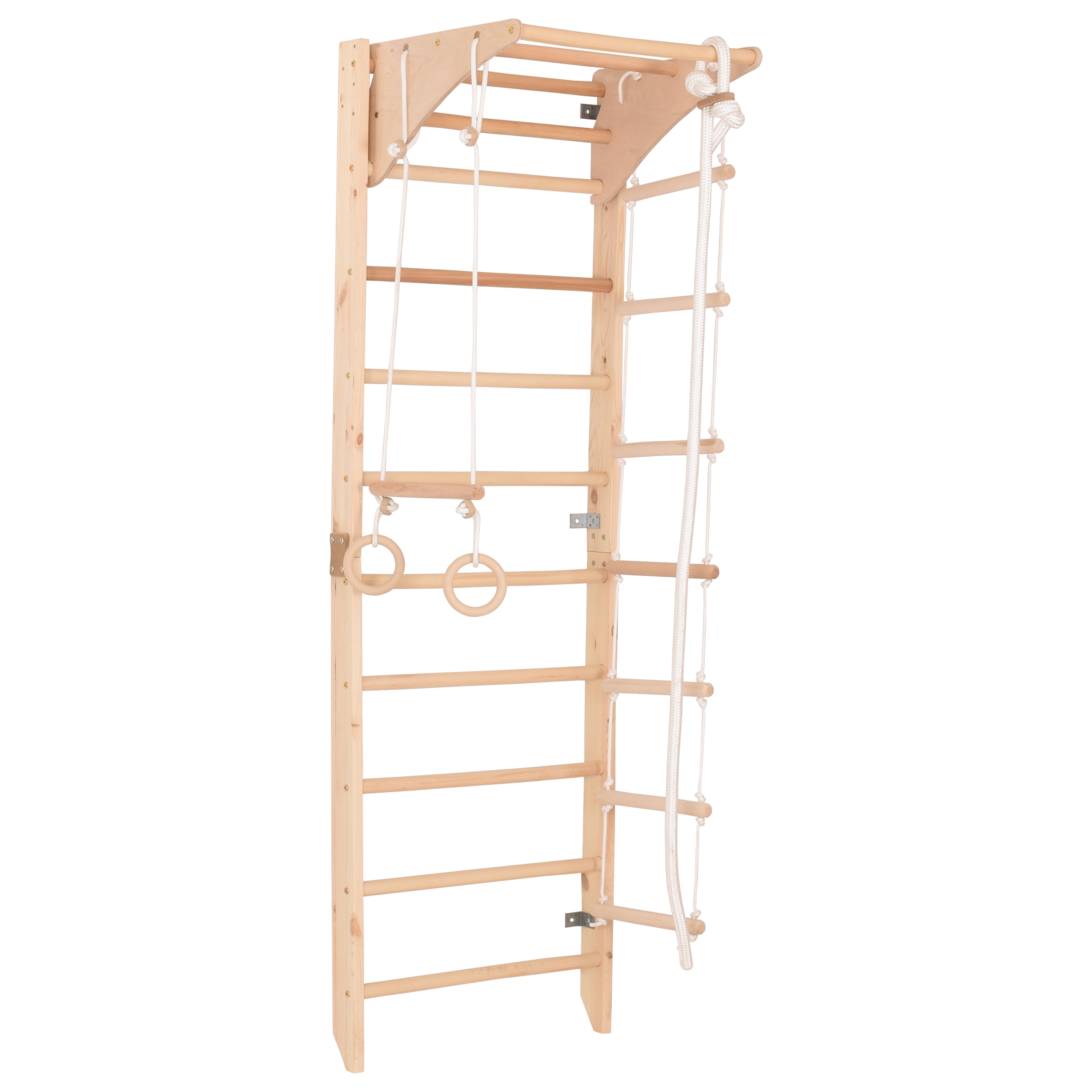 Sprossenwand Kombi 3 aus Holz mit Rutschbrett – weitere Produktansicht 11 – RINAGYM