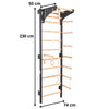 Sprossenwand STEEL KOM 2 Graphit mit Turnringen & Strickleiter – weitere Produktansicht 2 – RINAGYM