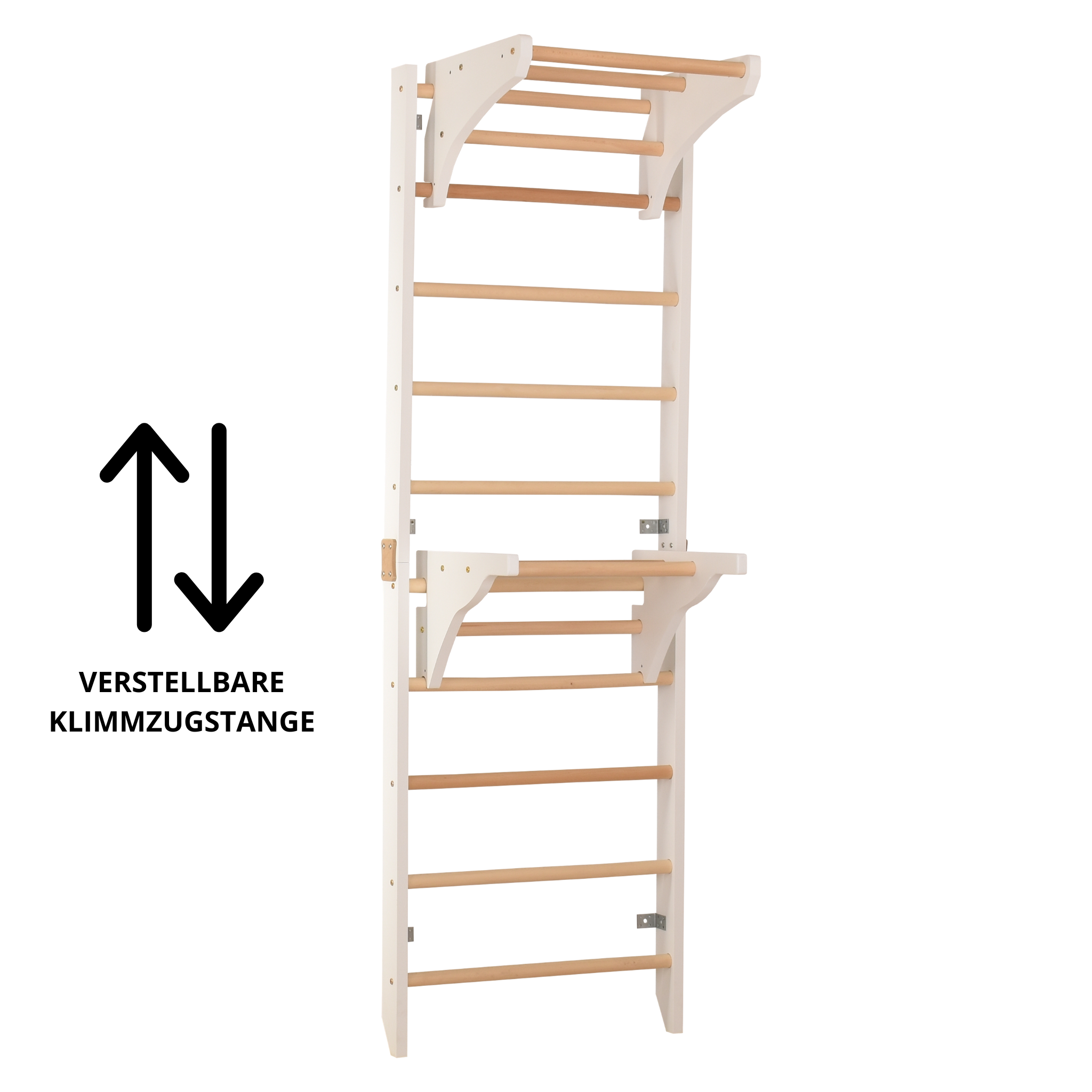 Sprossenwand weiß – 2 Klimmzugstangen & Turnringe – weitere Produktansicht 12 – RINAGYM