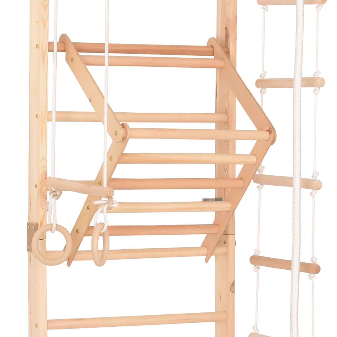Sprossenwand Kinder 3 aus Holz mit Rutschbrett – weitere Produktansicht 13 – RINAGYM