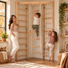 Parque de escalada de interior con espaldera, red de escalada y escalera horizontal: aparato deportivo para toda la familia, cabe en cualquier habitación - SPR Corner Lack