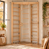 Parque de escalada de interior con espaldera, red de escalada y escalera horizontal: aparato deportivo para toda la familia, cabe en cualquier habitación - SPR Corner Lack