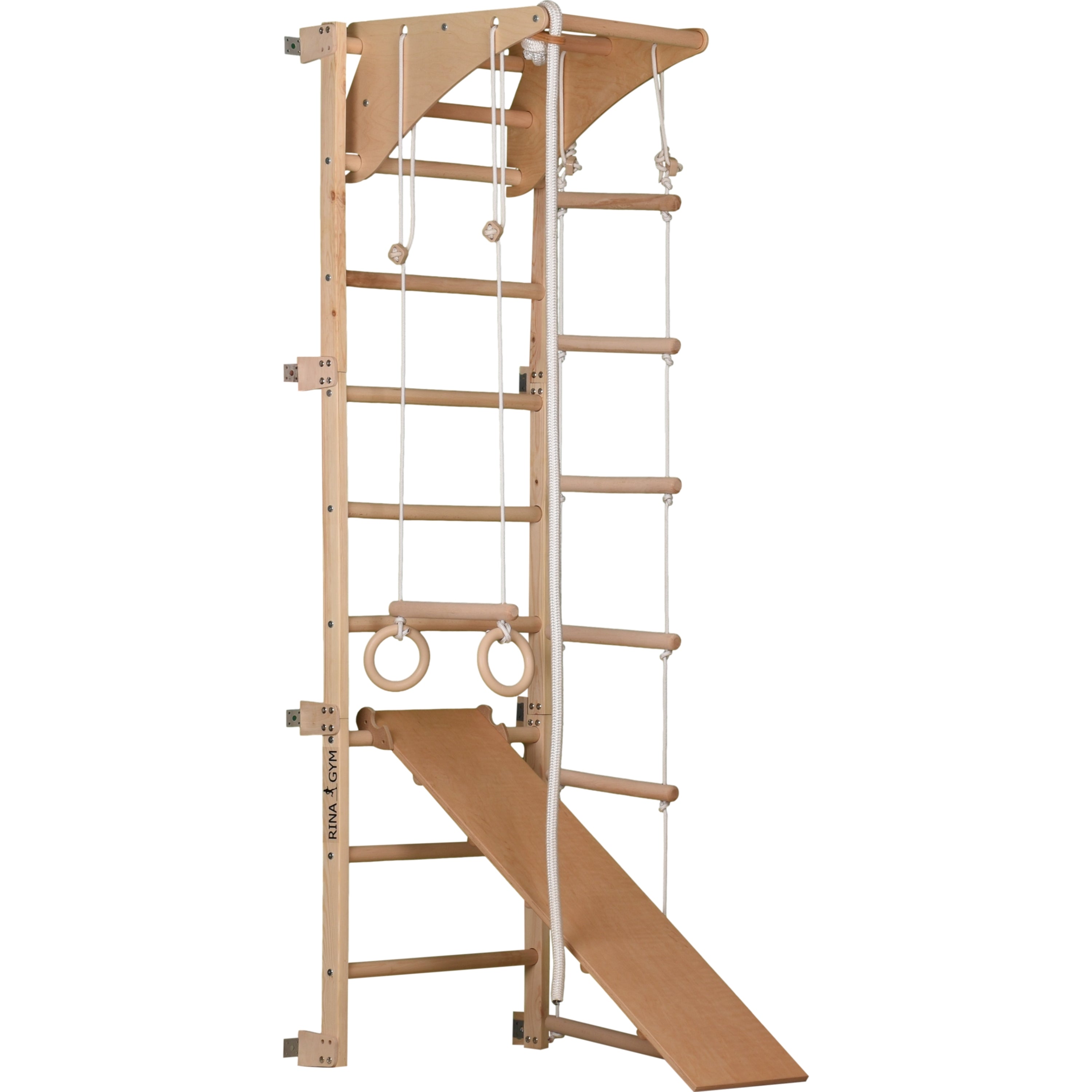 Sprossenwand Eco Pine mit Rutschbrett – weitere Produktansicht 15 – RINAGYM