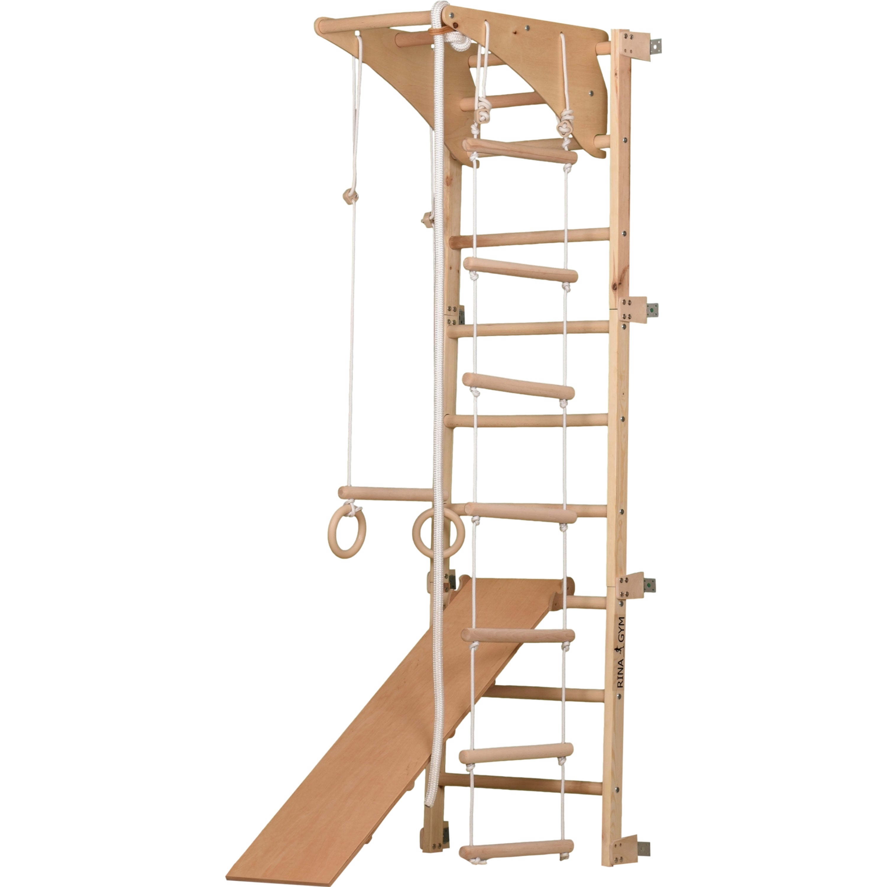 Sprossenwand Eco Pine mit Rutschbrett – weitere Produktansicht 5 – RINAGYM