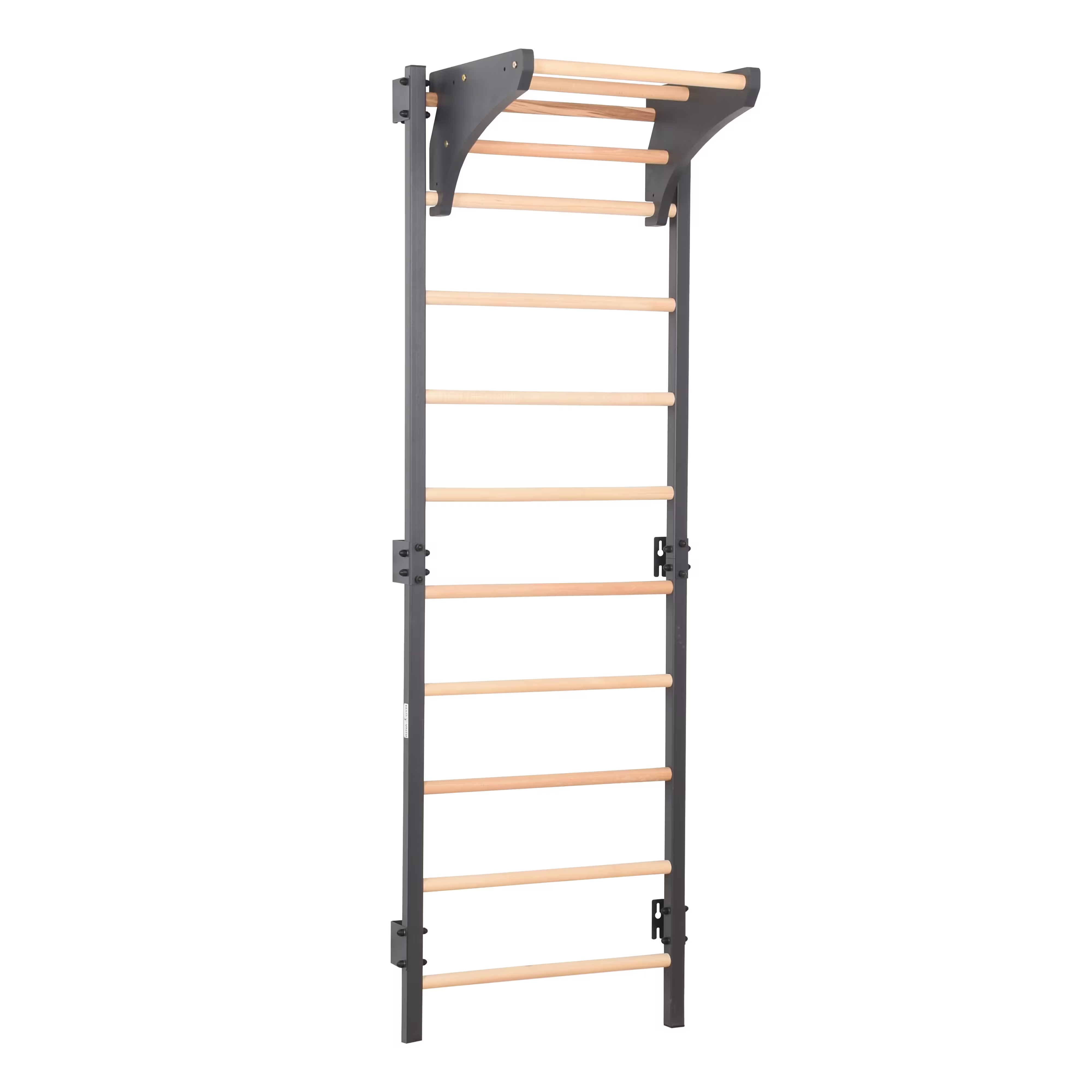Sprossenwand STEEL KOM 2 Graphit mit Turnringen & Strickleiter – weitere Produktansicht 15 – RINAGYM