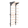 Sprossenwand STEEL KOM 2 Graphit mit Turnringen & Strickleiter – RINAGYM