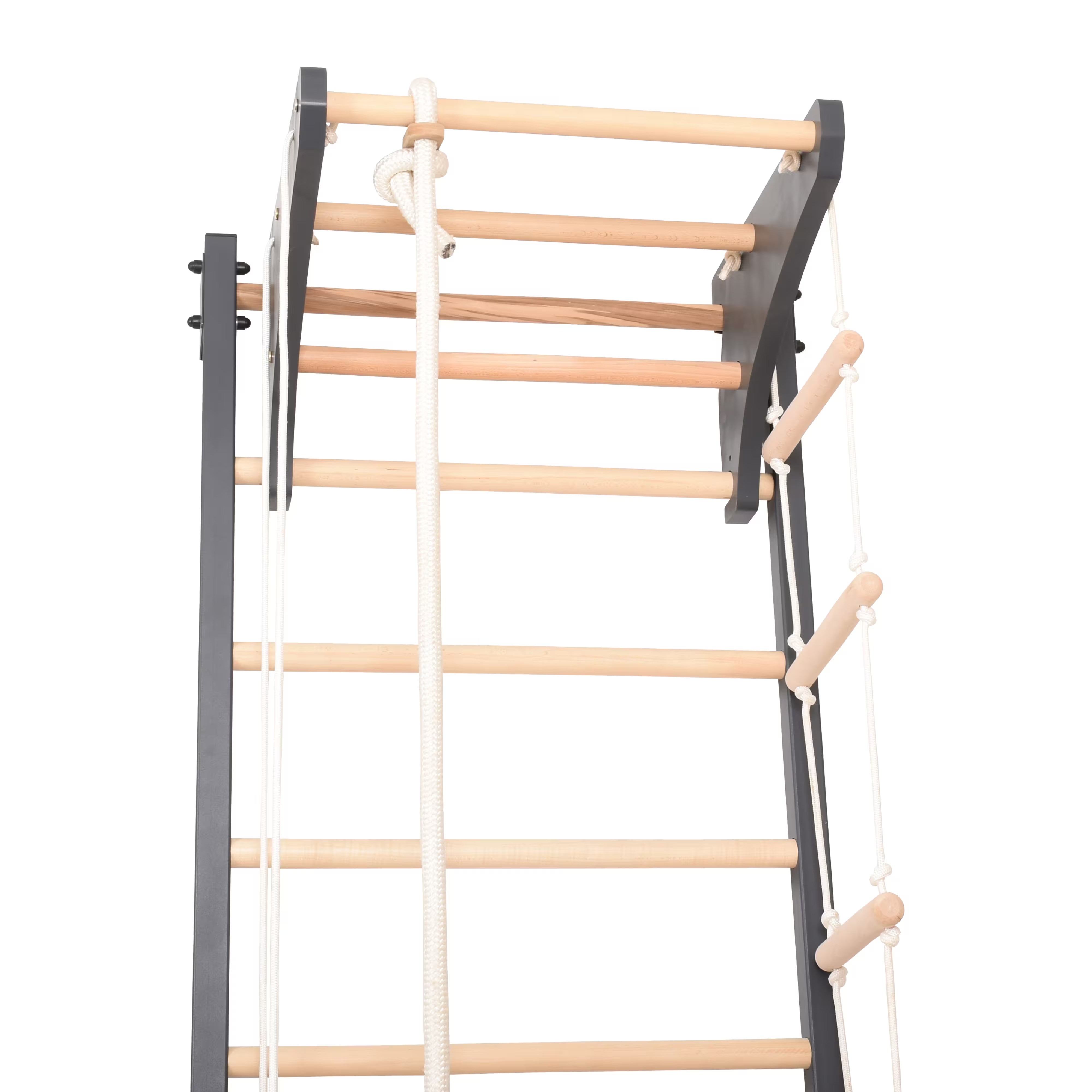 Sprossenwand STEEL KOM 2 Graphit mit Turnringen & Strickleiter – weitere Produktansicht 17 – RINAGYM