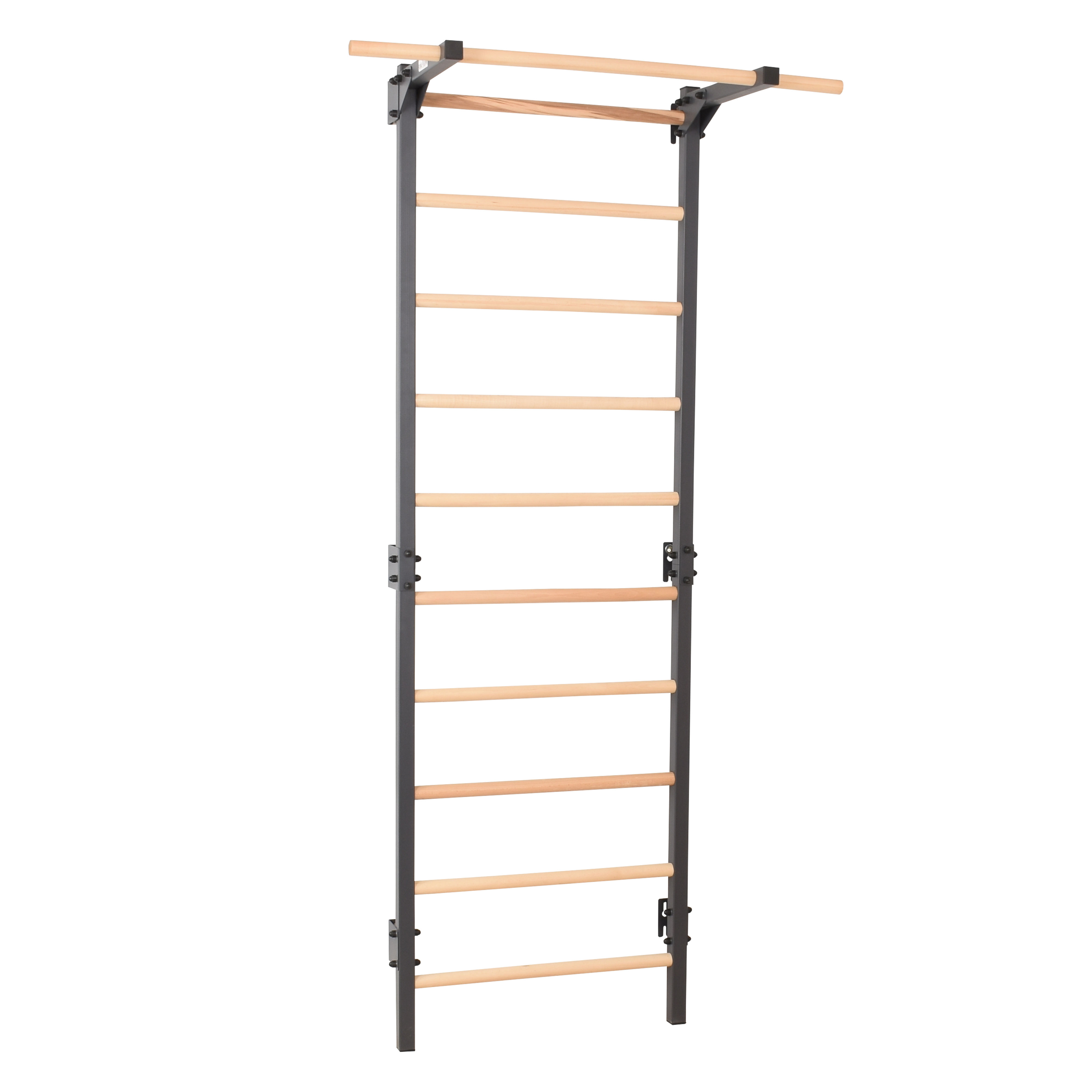 Sprossenwand STEEL PURE Graphit mit Klimmzugstange – weitere Produktansicht 4 – RINAGYM