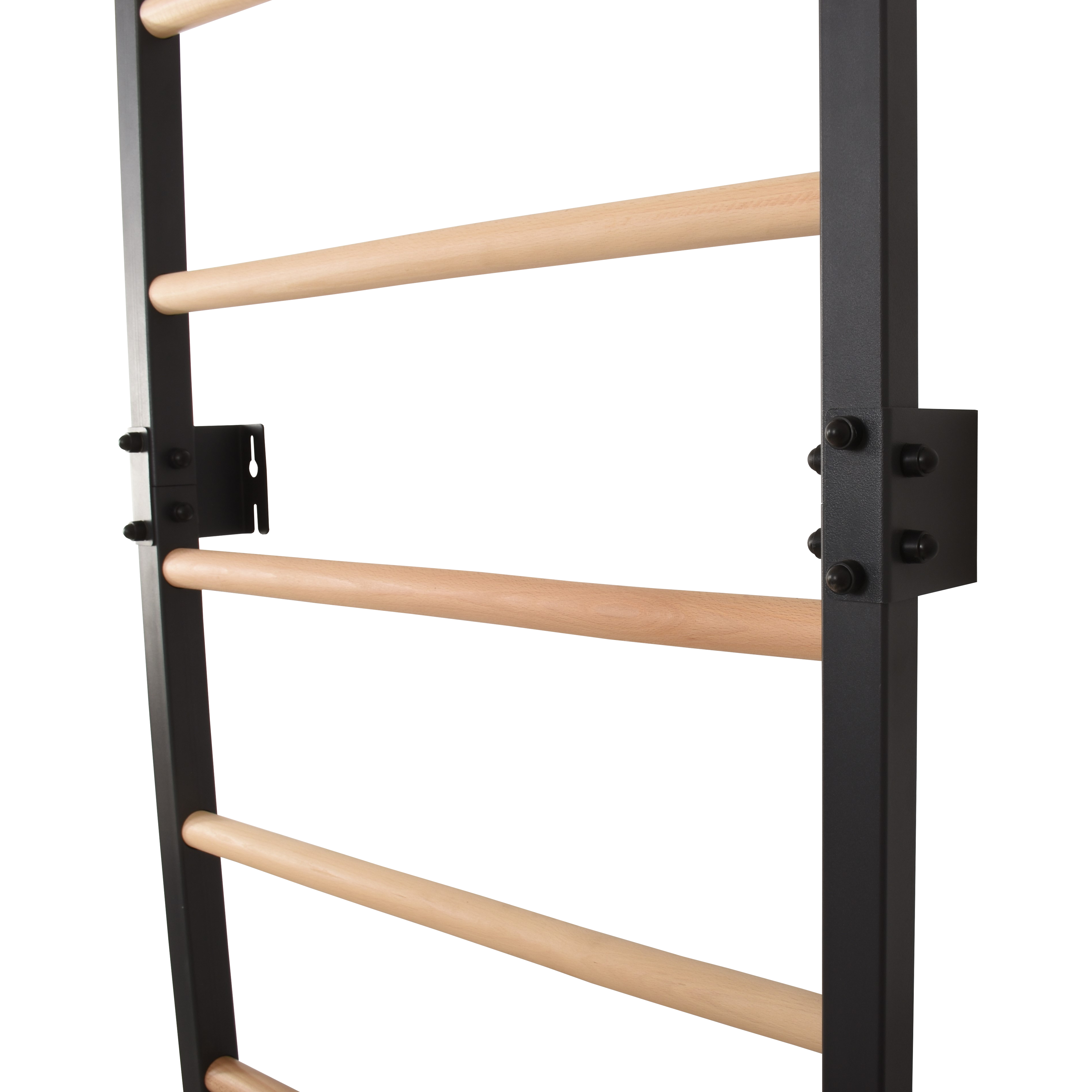 Sprossenwand aus Stahl und Buchenholz in Graphit – Produktansicht 4 – RINAGYM