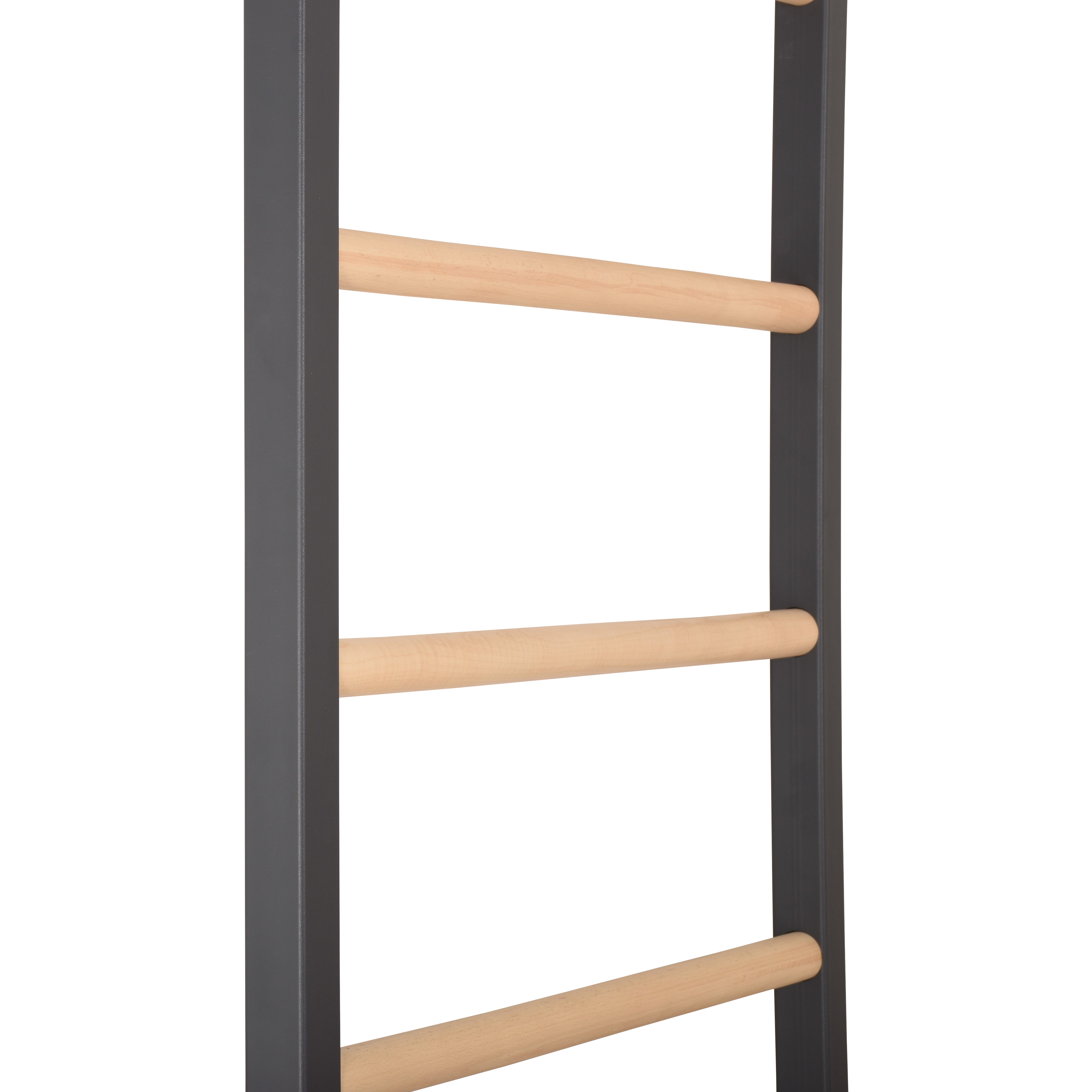 Sprossenwand aus Stahl und Buchenholz in Graphit – Produktansicht 5 – RINAGYM