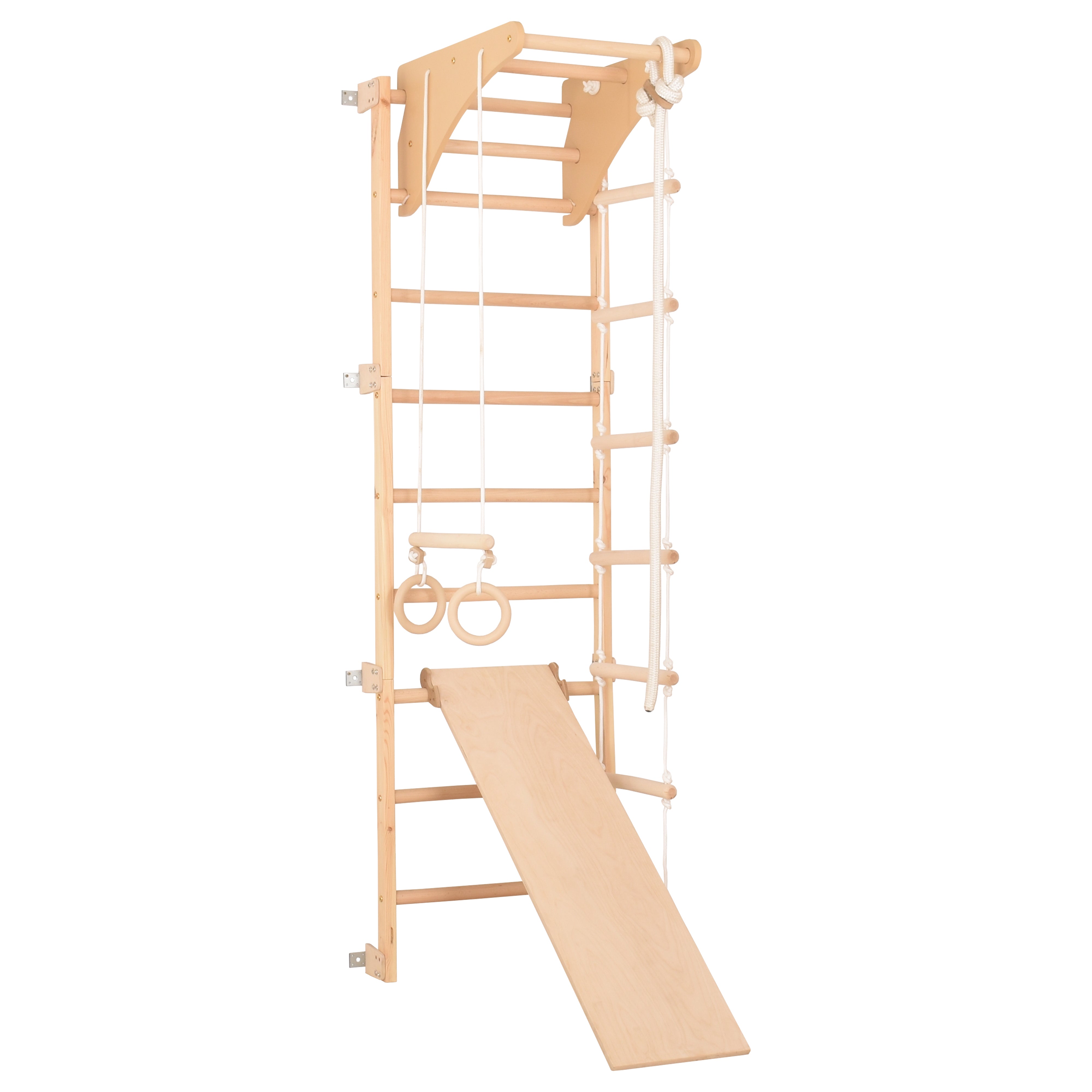 Sprossenwand Eco Pine mit Rutschbrett – weitere Produktansicht 3 – RINAGYM