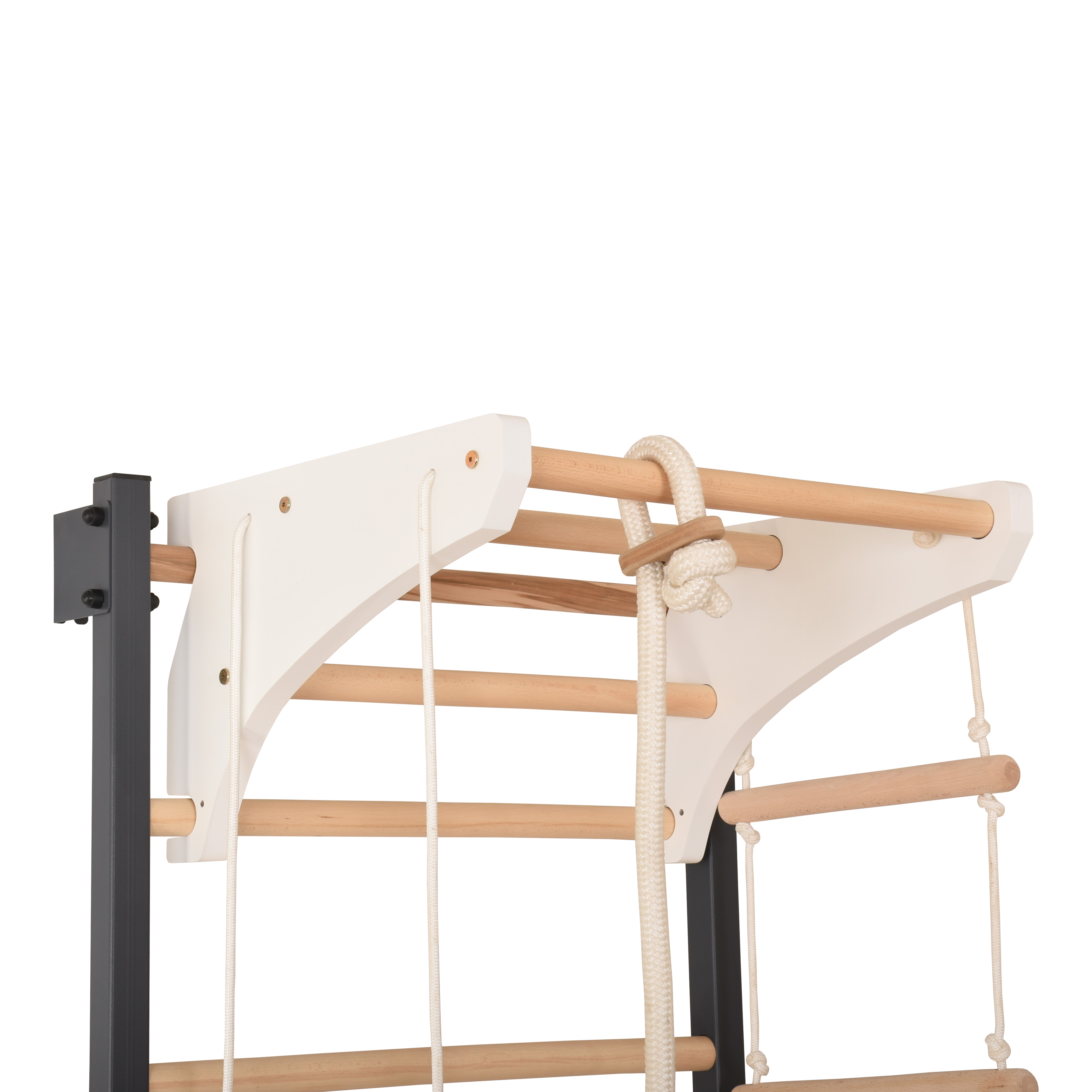 Sprossenwand STEEL KOM 2 Graphit mit Klimmzugstange & Ringen – weitere Produktansicht 7 – RINAGYM