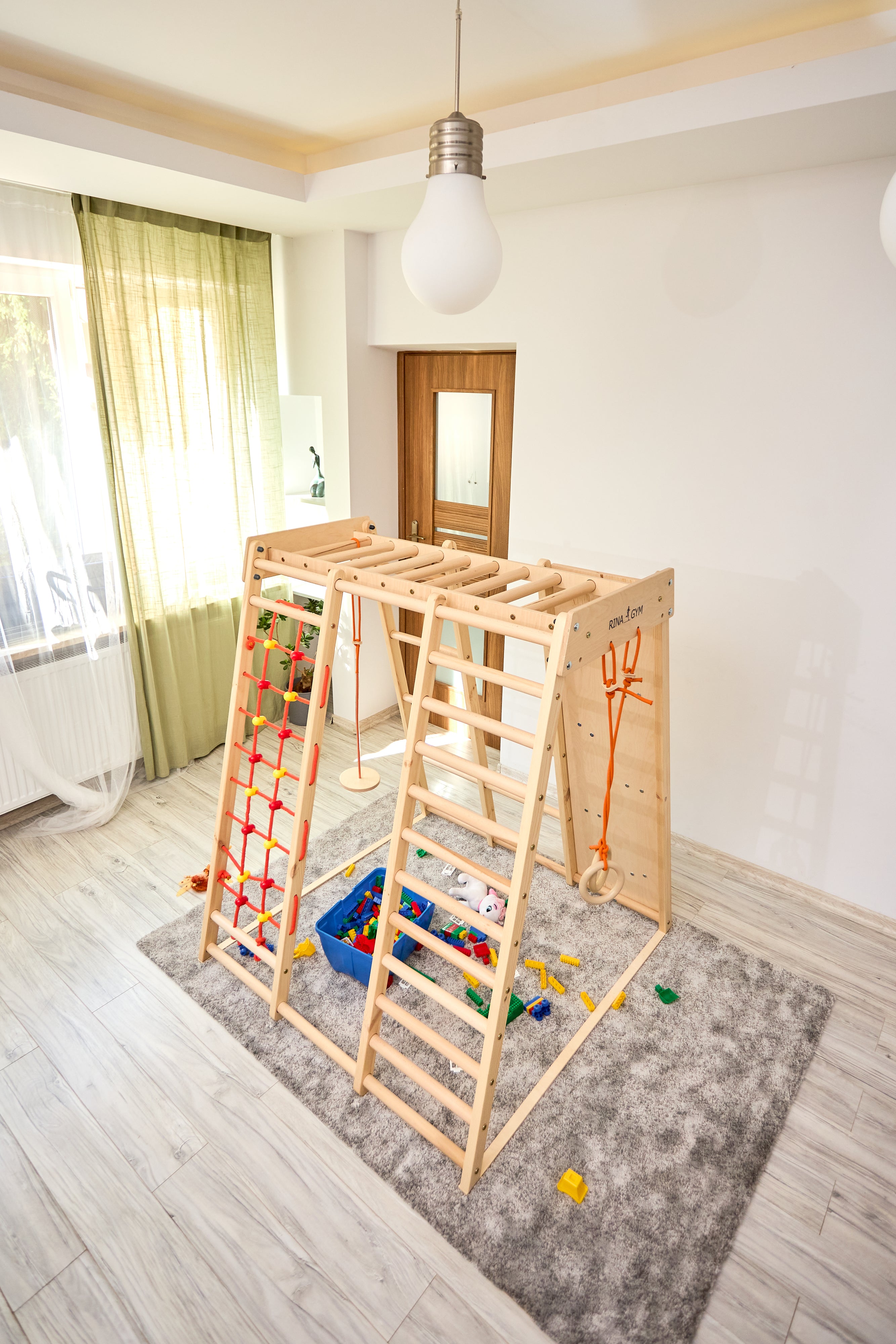 Indoor-Klettergerüst weiß 145 cm mit Netz – weitere Produktansicht 7 – RINAGYM