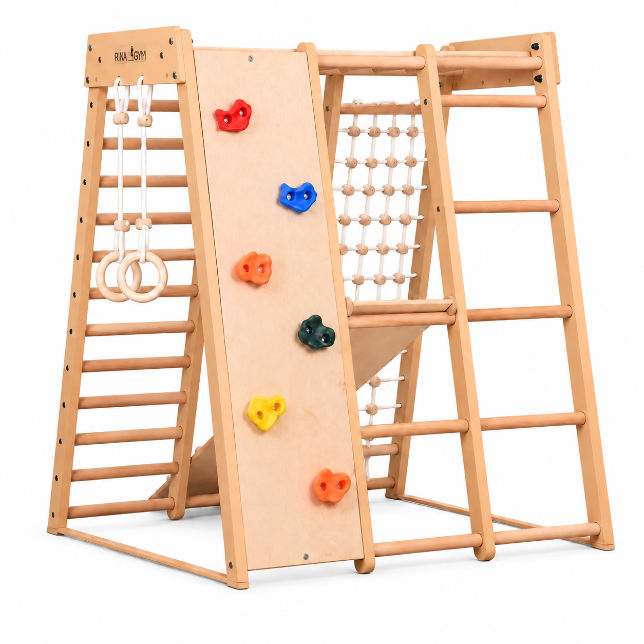Parque de escalada de interior multifuncional de madera – para casa y familia ( 3 )