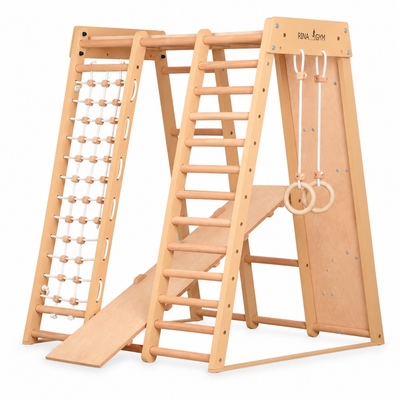 Parque de escalada de interior multifuncional de madera – para casa y familia ( 3 )