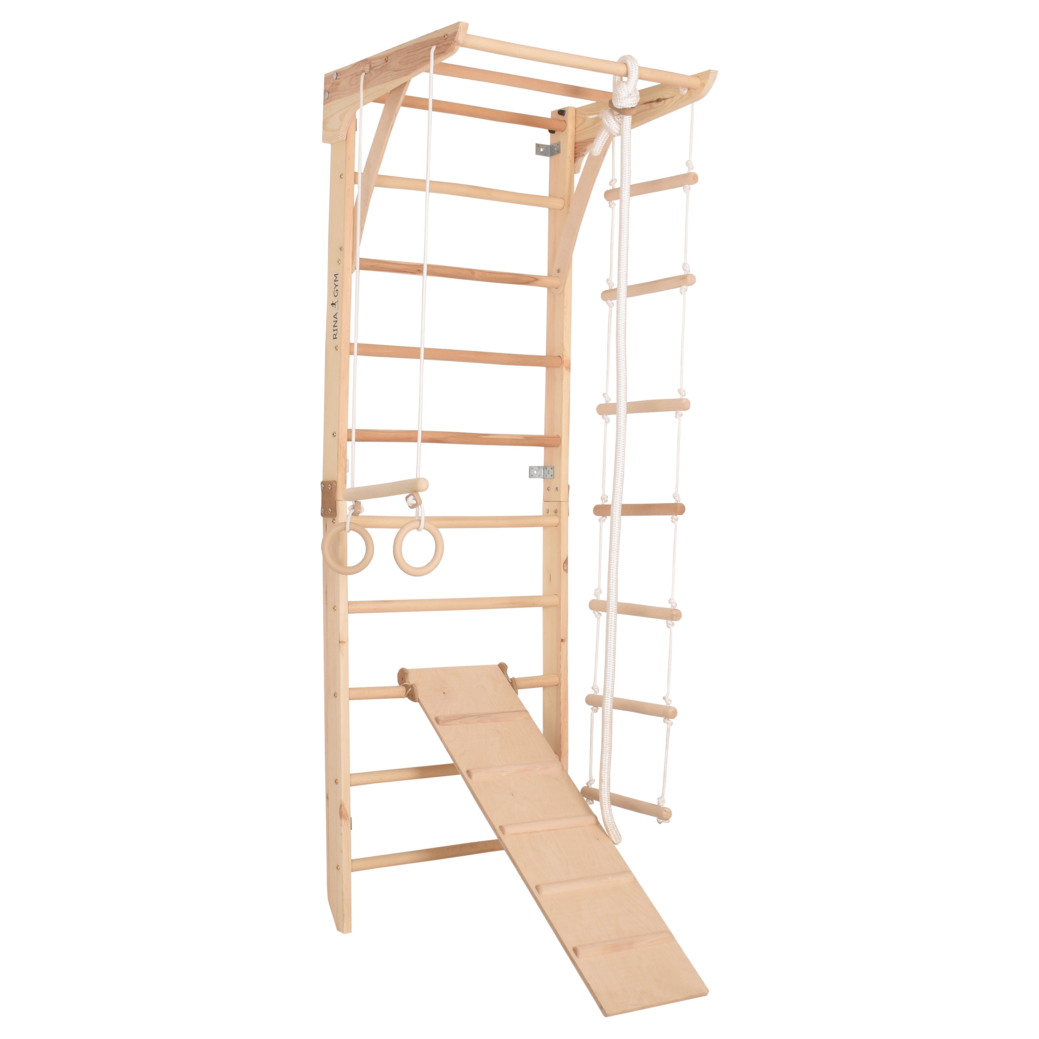 Sprossenwand Kinder 3 aus Holz mit Rutschbrett – weitere Produktansicht 6 – RINAGYM