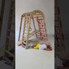 Parque de escalada compacto de interior para toda la familia – espaldera, red y anillas – entrenamiento en casa (EN 913) (kid2nat)