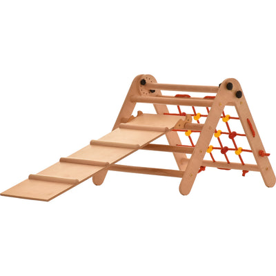 Kletterdreieck mit Netz & Rutschbrett Anet Natur – RINAGYM