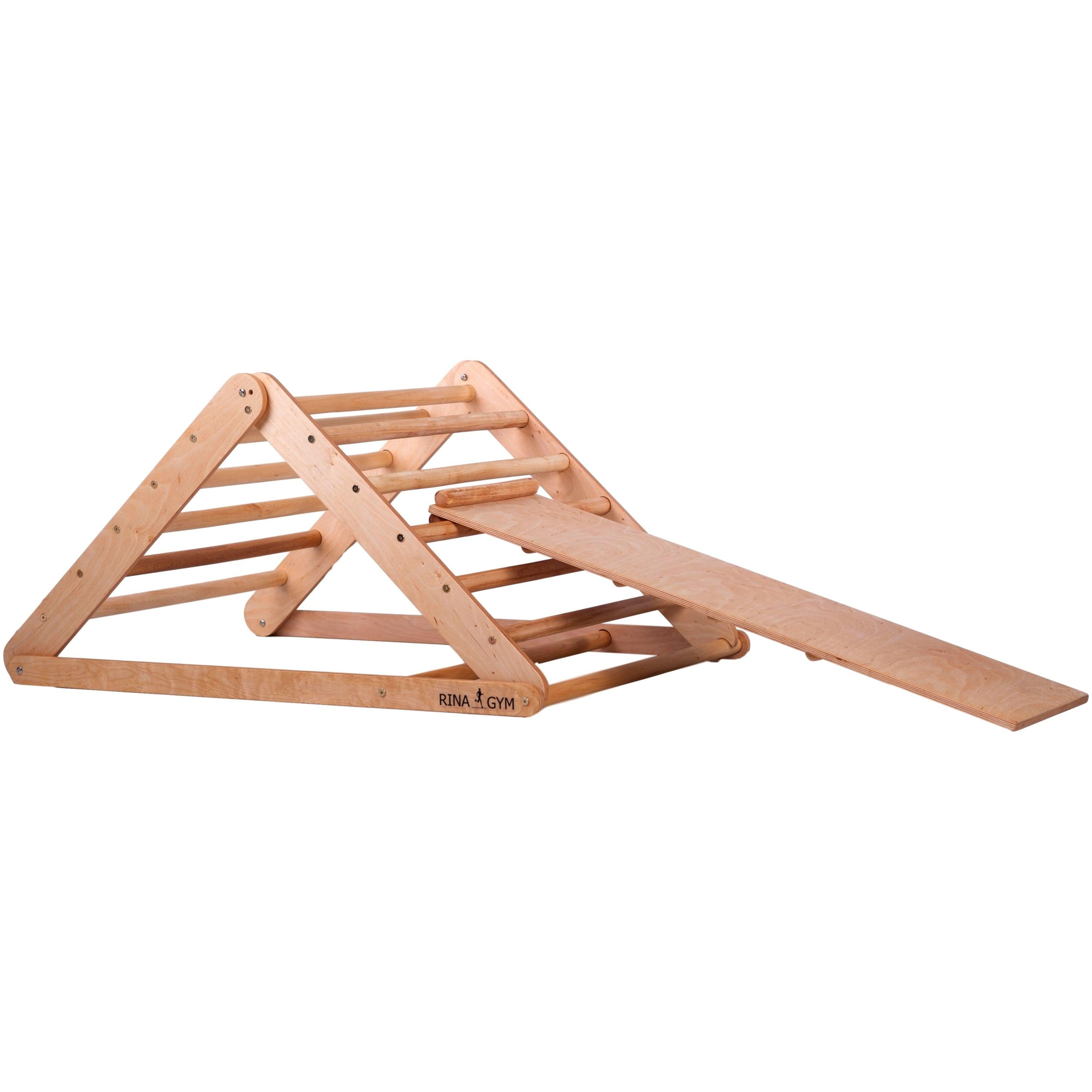 Kletterdreieck mit Rutsche Natur 80 cm – weitere Produktansicht 6 – RINAGYM