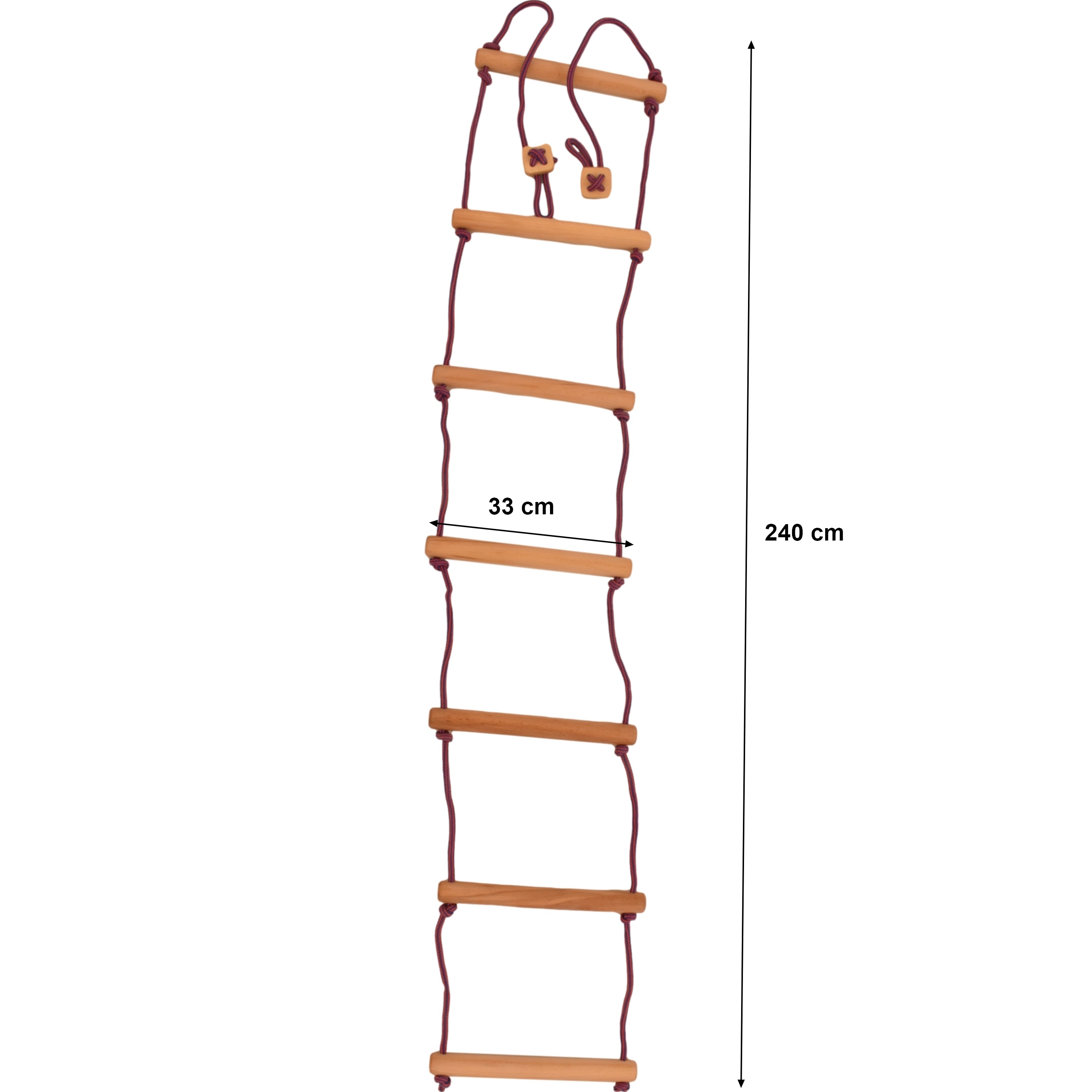 Kletterseilleiter aus Holz 240 cm – weitere Produktansicht 2 – RINAGYM