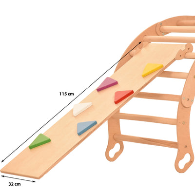 Rutschbrett & Hühnerleiter 115 cm Dreiecke – weitere Produktansicht 2 – RINAGYM